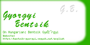 gyorgyi bentsik business card